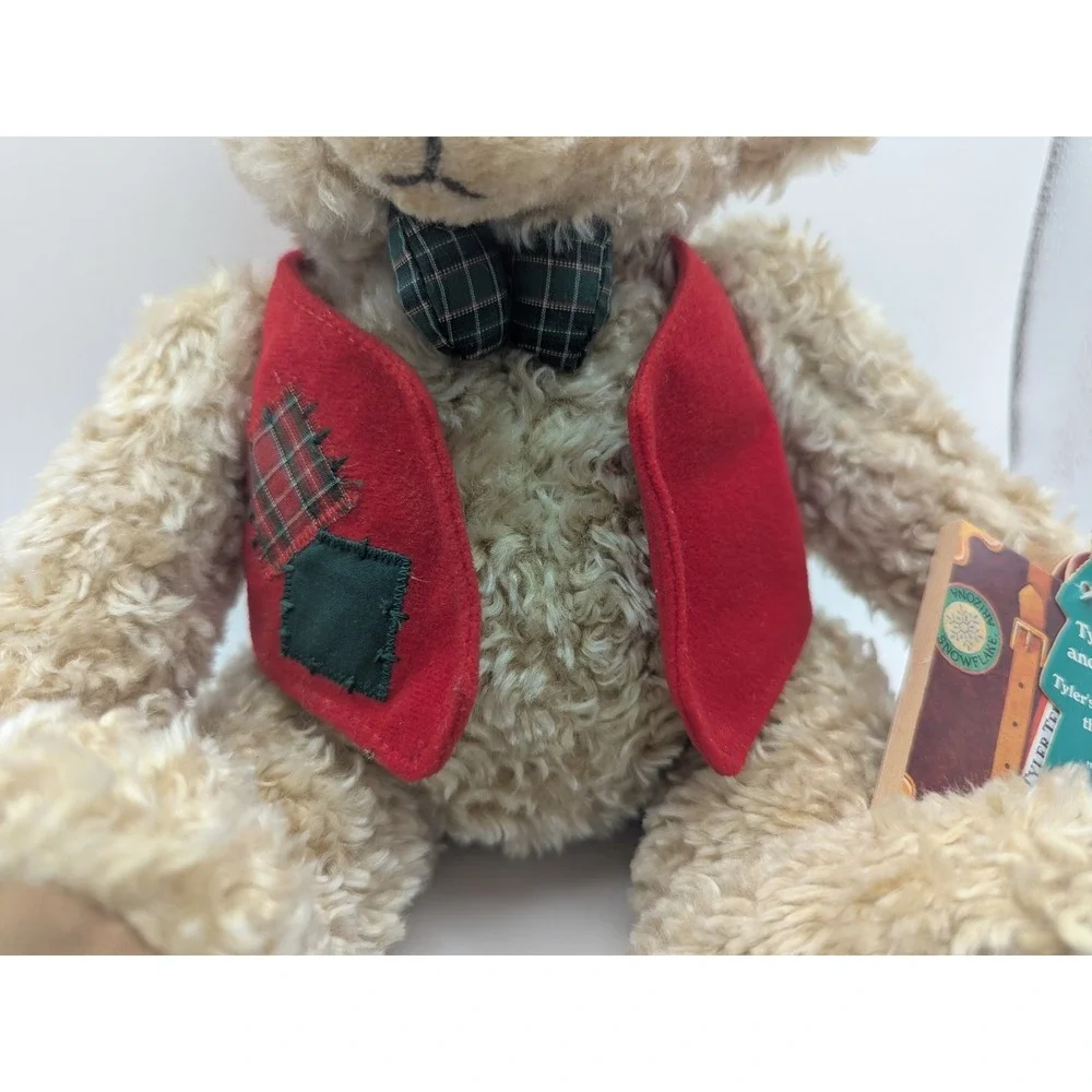Hallmark‎ Tyler Teddy Plush Bear with Storybook Tag Red Vest Christmas 1990s
